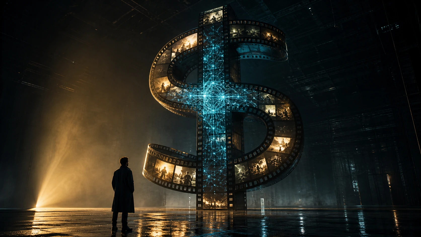 Film-strip dollar symbol illustrating AI short film cost